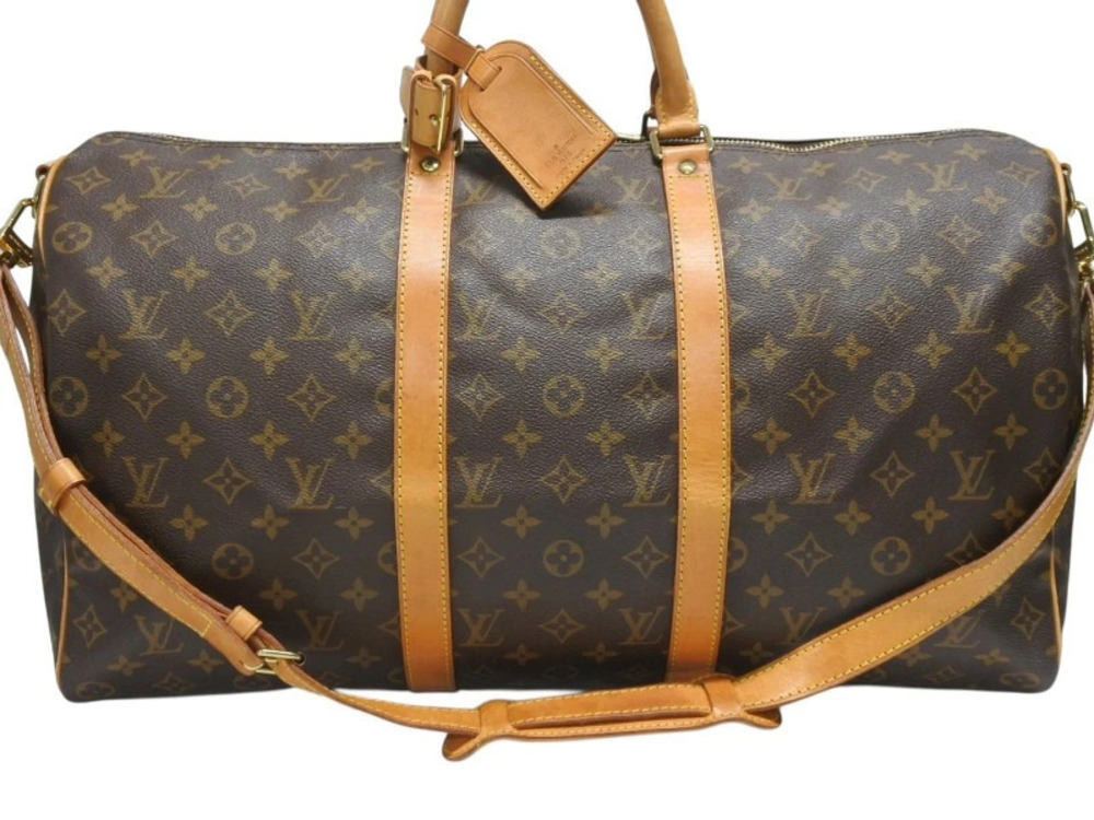 Louis Vuitton Brown Bandouliere Boston Monogram Keepall Bag Brown